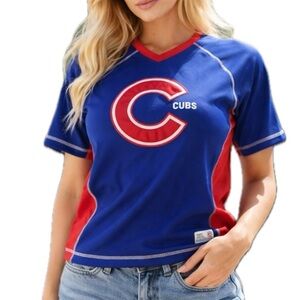 Chicago Cubs Dynasty Series Retro Pullover Jersey Shirt Women Red Blue
